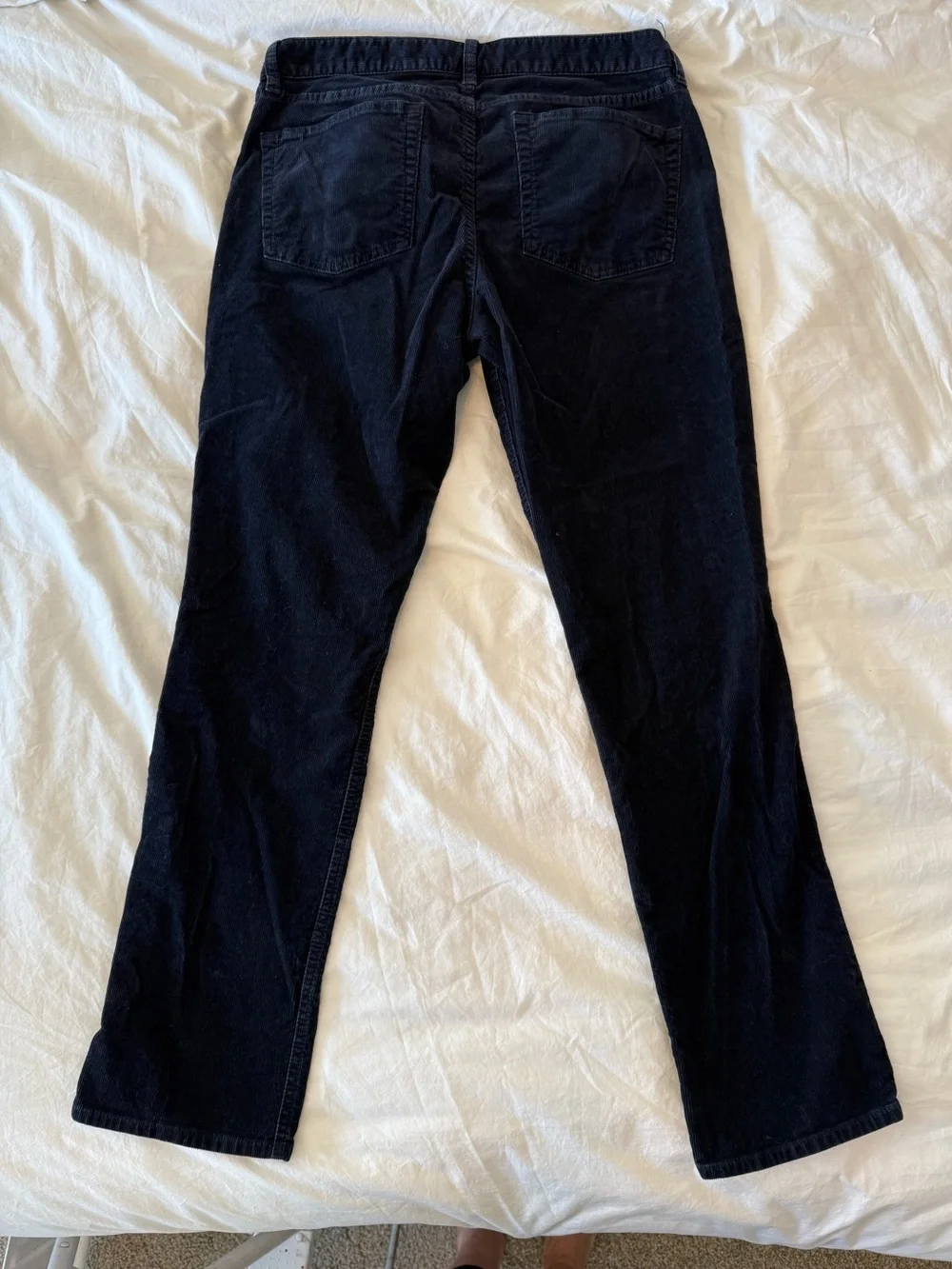 J. Crew Women’s Straight Leg City Fit 30s, navy blue, corduroy jeans